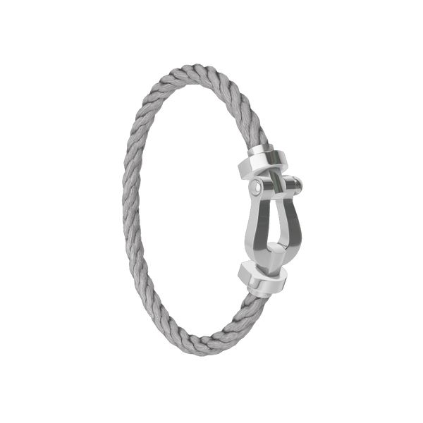 Force 10 Large White Gold Cable Bracelet